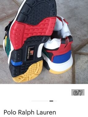 Polo by Ralph Lauren White and Red Athletic Sneaker ♥️✨